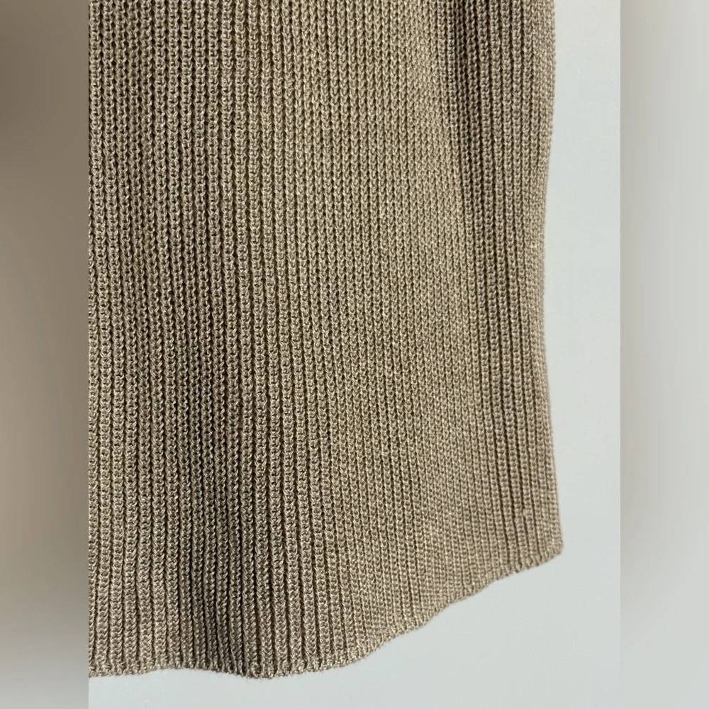 Dana Buchman Linen Silk Sleeveless Knit Top Beige Minimalist Tank Womens‎ M - Picture 2 of 5